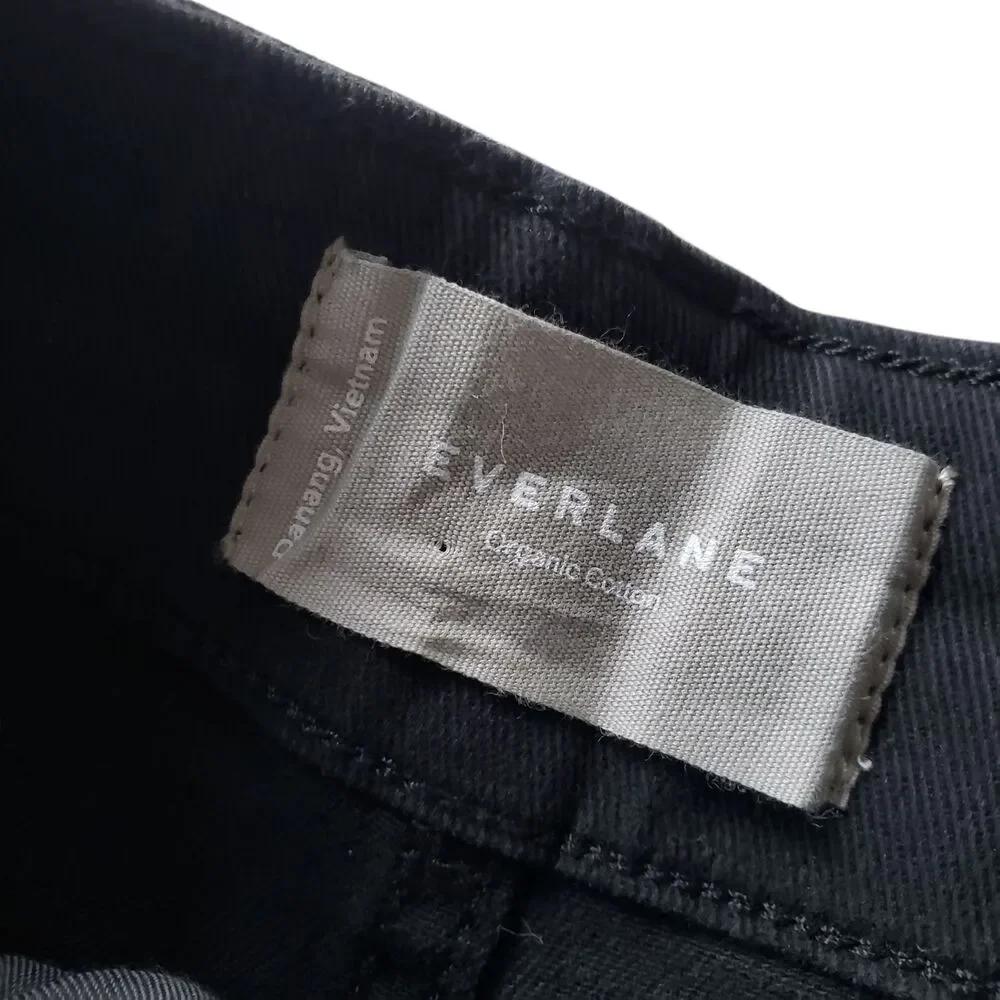NWT Everlane The Organic Straight Leg Pants Womens Size 2 Black High Rise Jeans - Picture 3 of 12